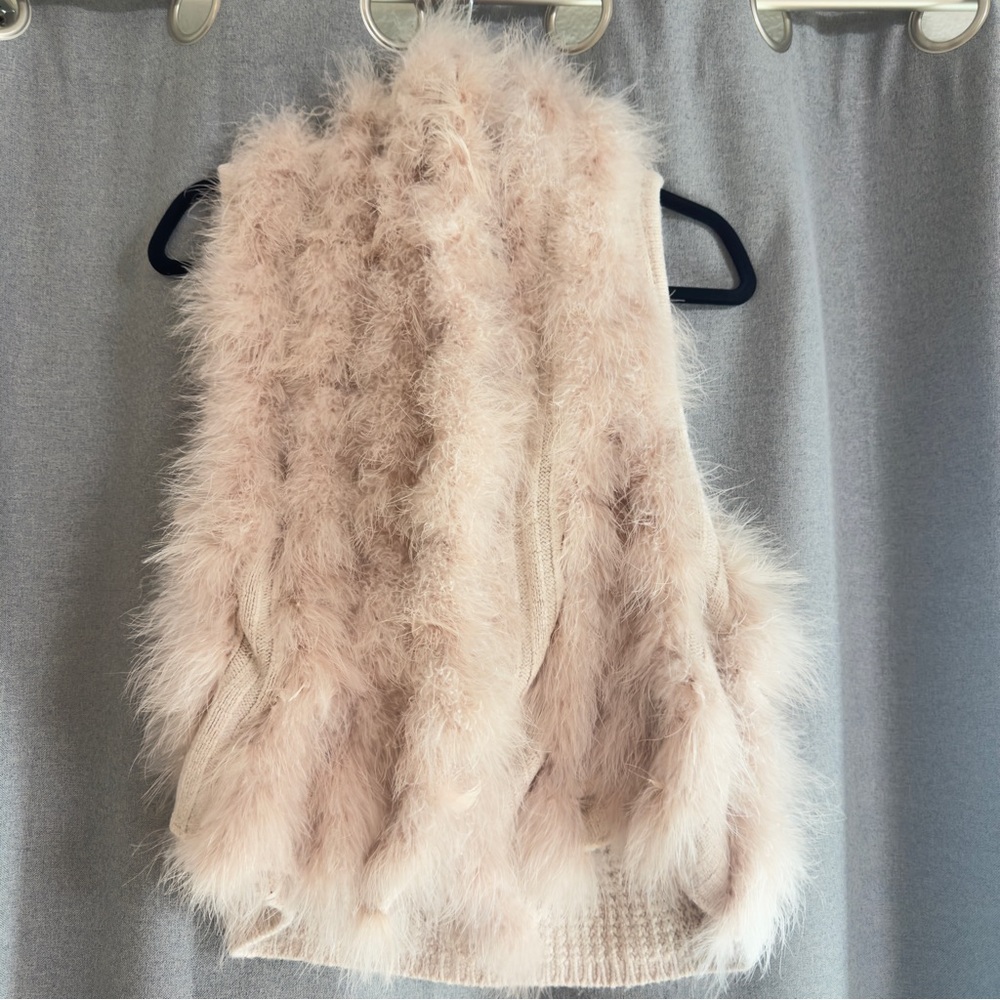 Boston Proper Fur Sweater Vest- size medium